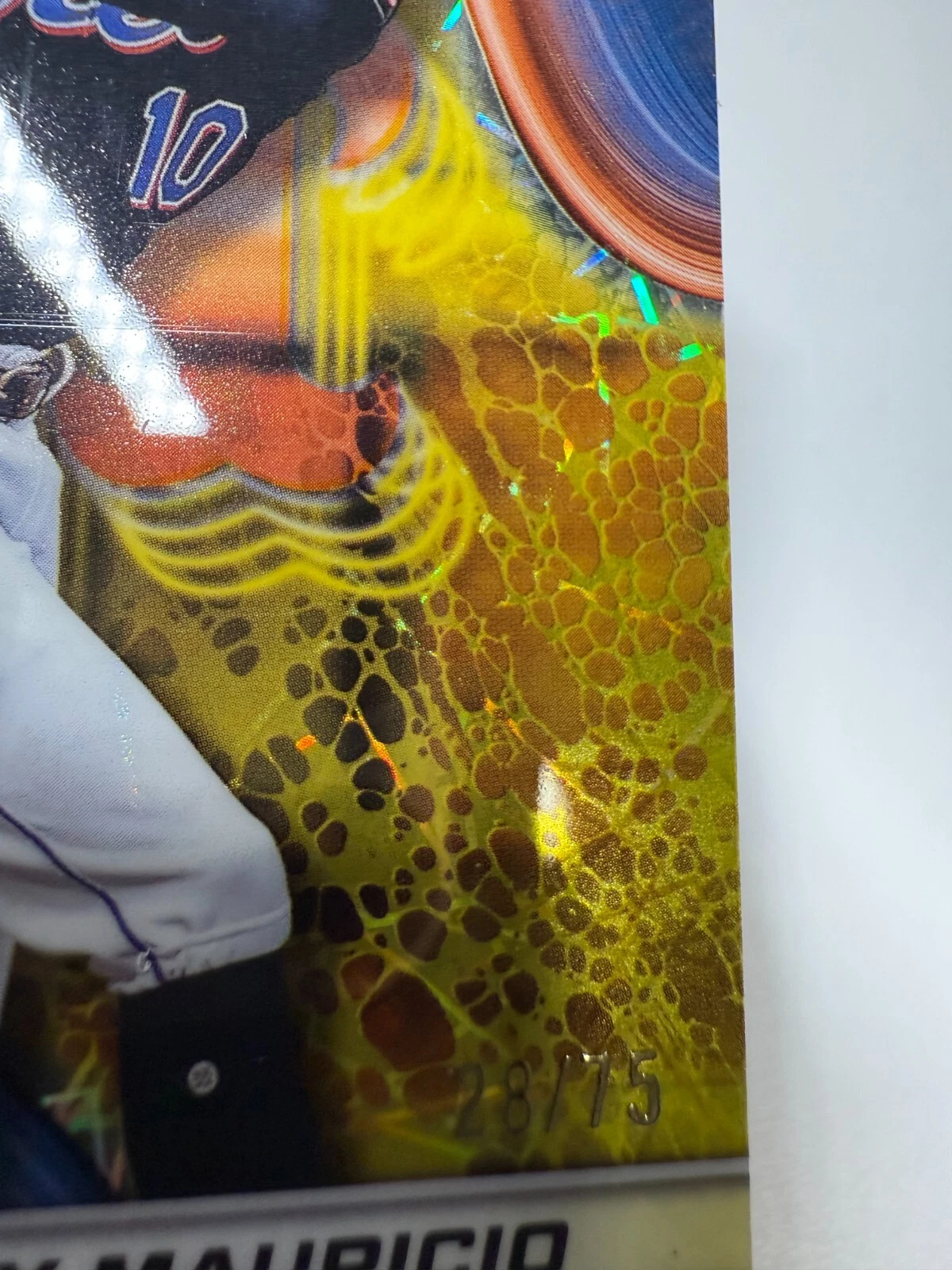 Ronny Mauricio 2024 Bowman's Best Yellow Lazer Refractor RC #41 Mets