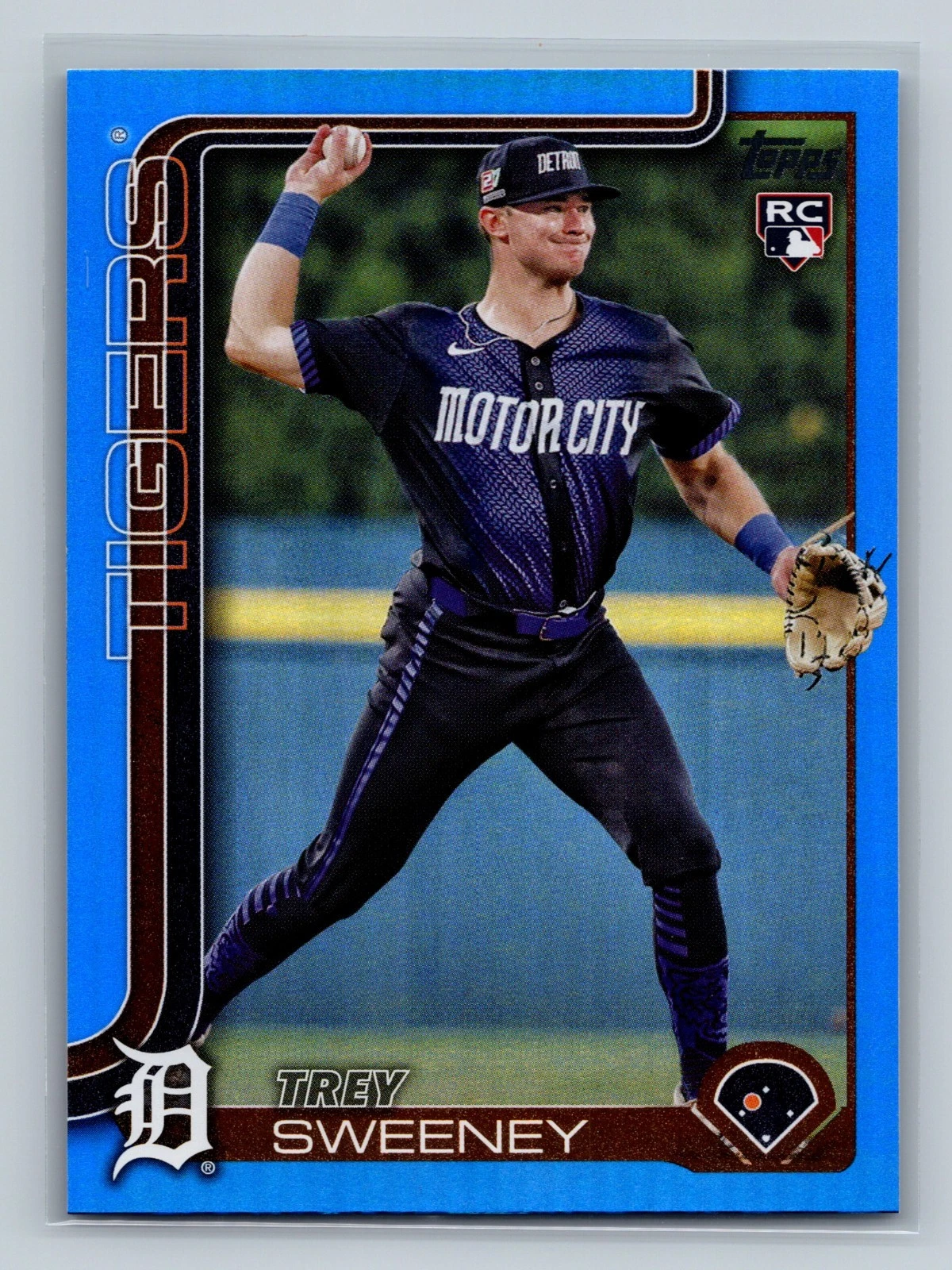 Trey Sweeney 2025 Topps Series 1 Blue Foil RC /150 #67 Tigers