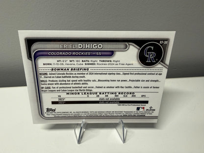 Eriel Dihigo 2024 Bowman Chrome 1st Blue Mojo Refractor /150 #BCP-200 Rockies