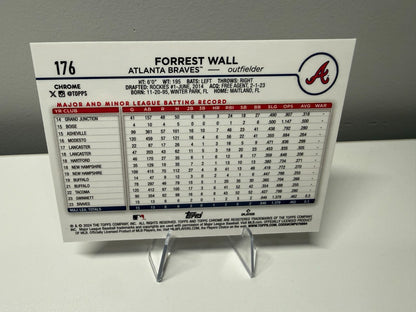 Forrest Wall 2024 Topps Chrome Magenta Speckle Refractor RC /350 #176 Braves