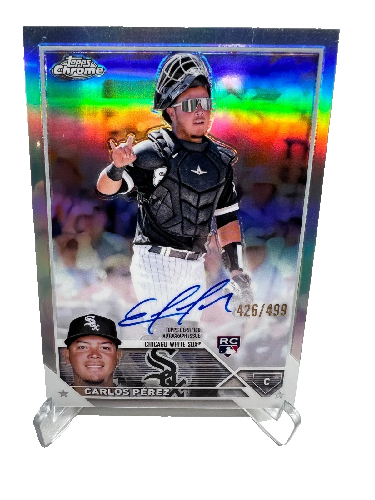 Carlos Perez 2023 Topps Chrome Refractor Auto RC /499 #RA-CP White Sox