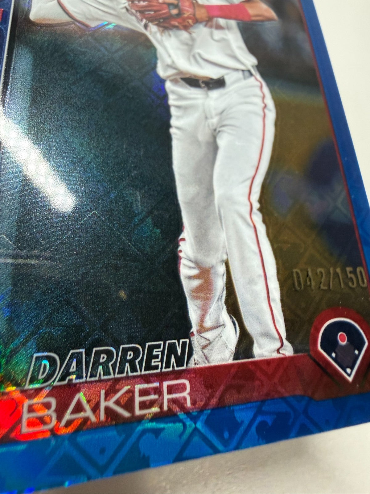 Darren Baker 2025 Topps Chrome Blue Logofractor RC /150 #231 Nationals