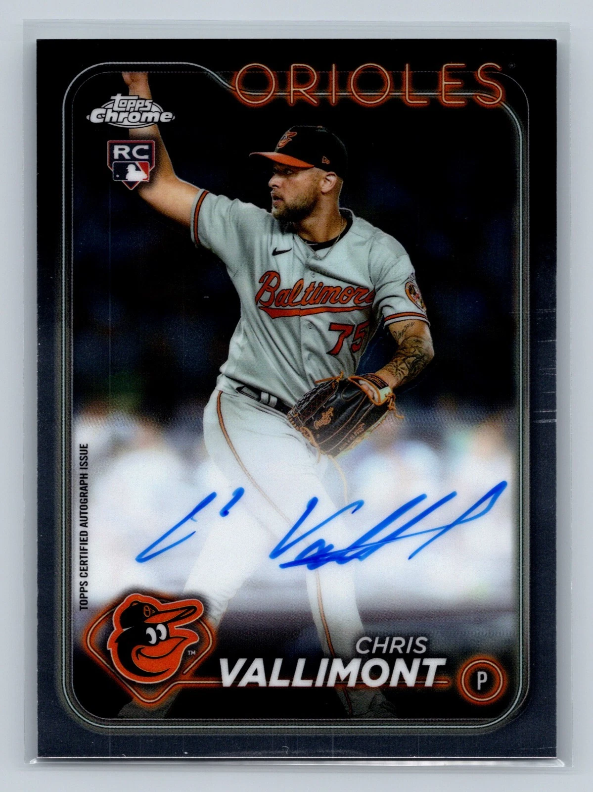 Chris Vallimont 2024 Topps Chrome Auto RC #RA-CV Orioles