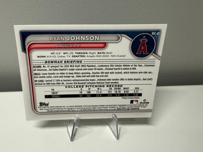 Ryan Johnson 2024 Bowman Draft Chrome 1st Yellow Lunar Crater /75 #BDC-41 Angels
