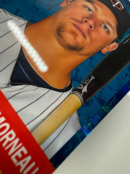 Justin Morneau 2022 Topps Chrome Platinum Anniversary Toile White Blue /199 #453
