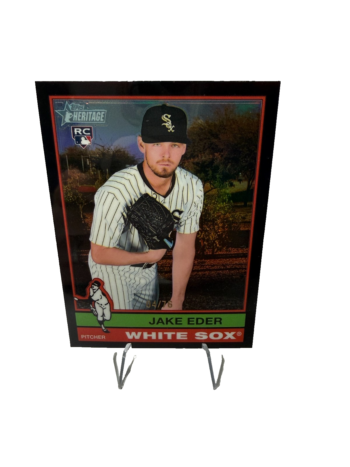Jake Eder 2025 Topps Heritage Black Border RC /76 #95 White Sox