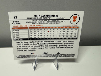 Mike Yastrzemski 2024 Topps Chrome Magenta Speckle Refractor /350 #87 Giants