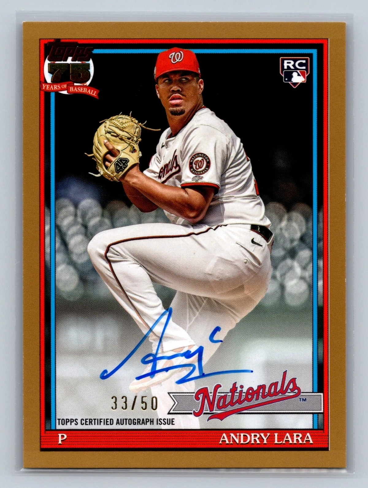 Andry Lara 2026 Topps Series 2 Gold Refractor Auto RC /50 #91A-AND Nationals