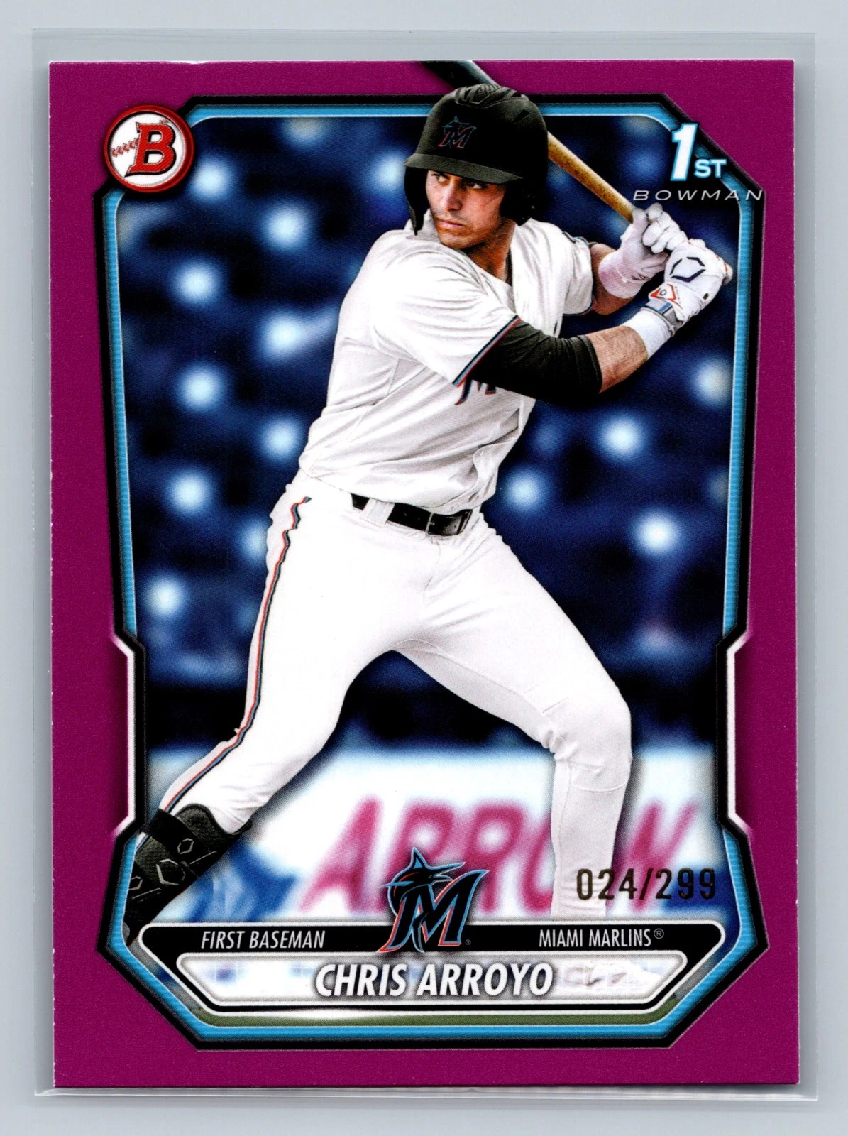 Chris Arroyo 2026 Bowman 1st Paper Fuchsia /299 #BP-61 Marlins