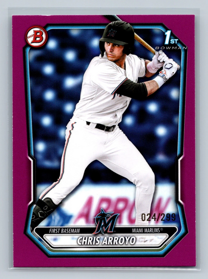 Chris Arroyo 2026 Bowman 1st Paper Fuchsia /299 #BP-61 Marlins