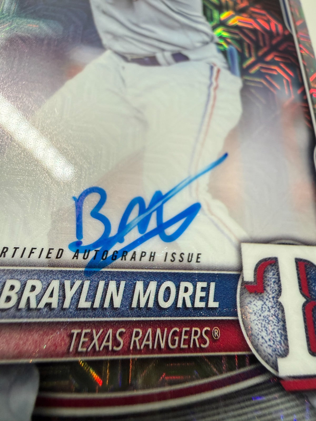 Braylin Morel 2025 Bowman Chrome Mojo Refractor Auto #BMA-BM Rangers