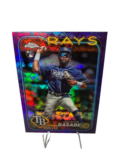 Osleivis Basabe 2024 Topps Chrome Logofractor Purple Refractor /250 #/250 Rays