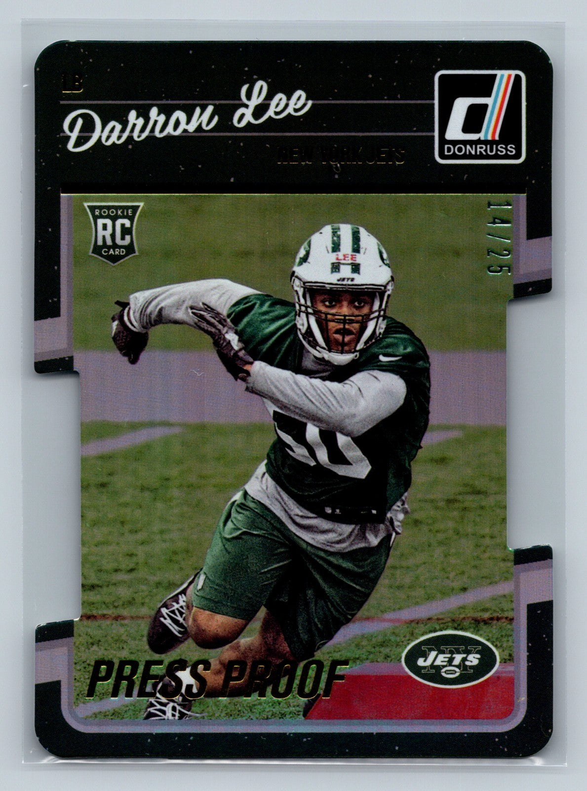 Darron Lee 2016 Panini Donruss Press Proof Gold Die-Cut RC /25 #311 Jets
