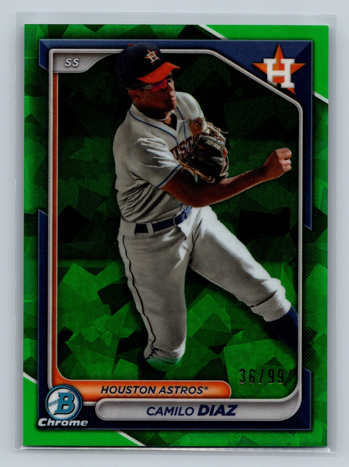 Camilo Diaz 2024 Bowman Chrome Prospects Sapphire Green /99 #BCP-135 Astros