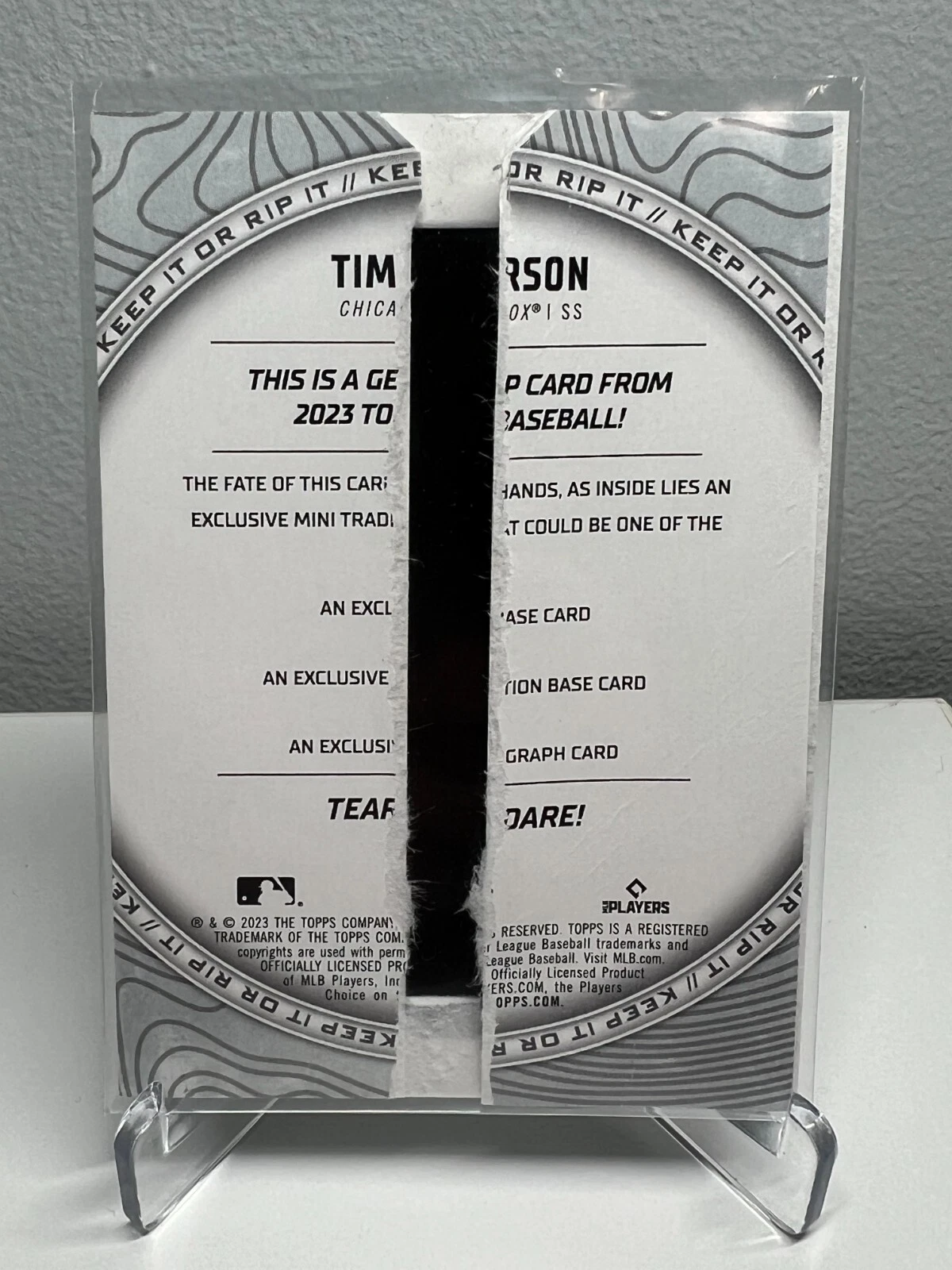 Tim Anderson 2023 Topps RIP Black Ripped/Opened /50 #38 White Sox