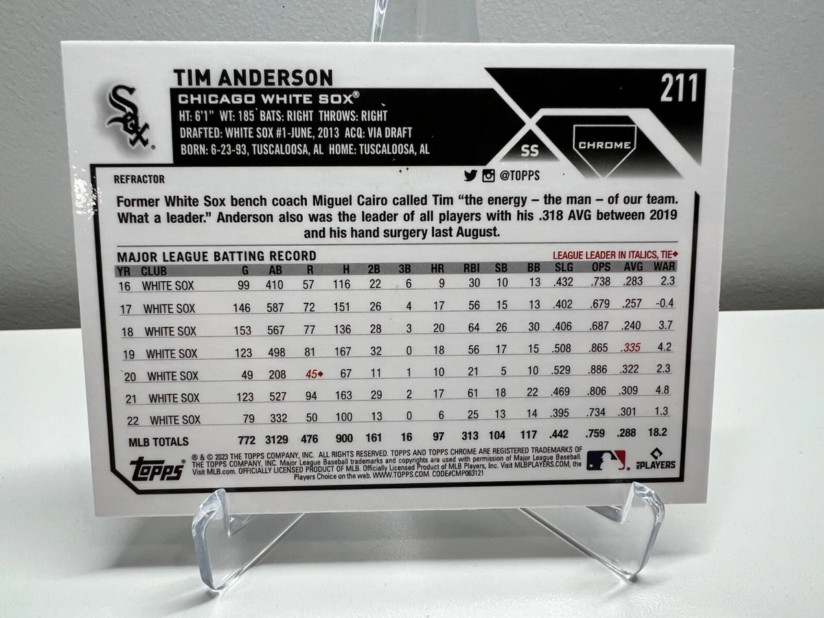 Tim Anderson 2023 Topps Chrome Refractor #211 White Sox