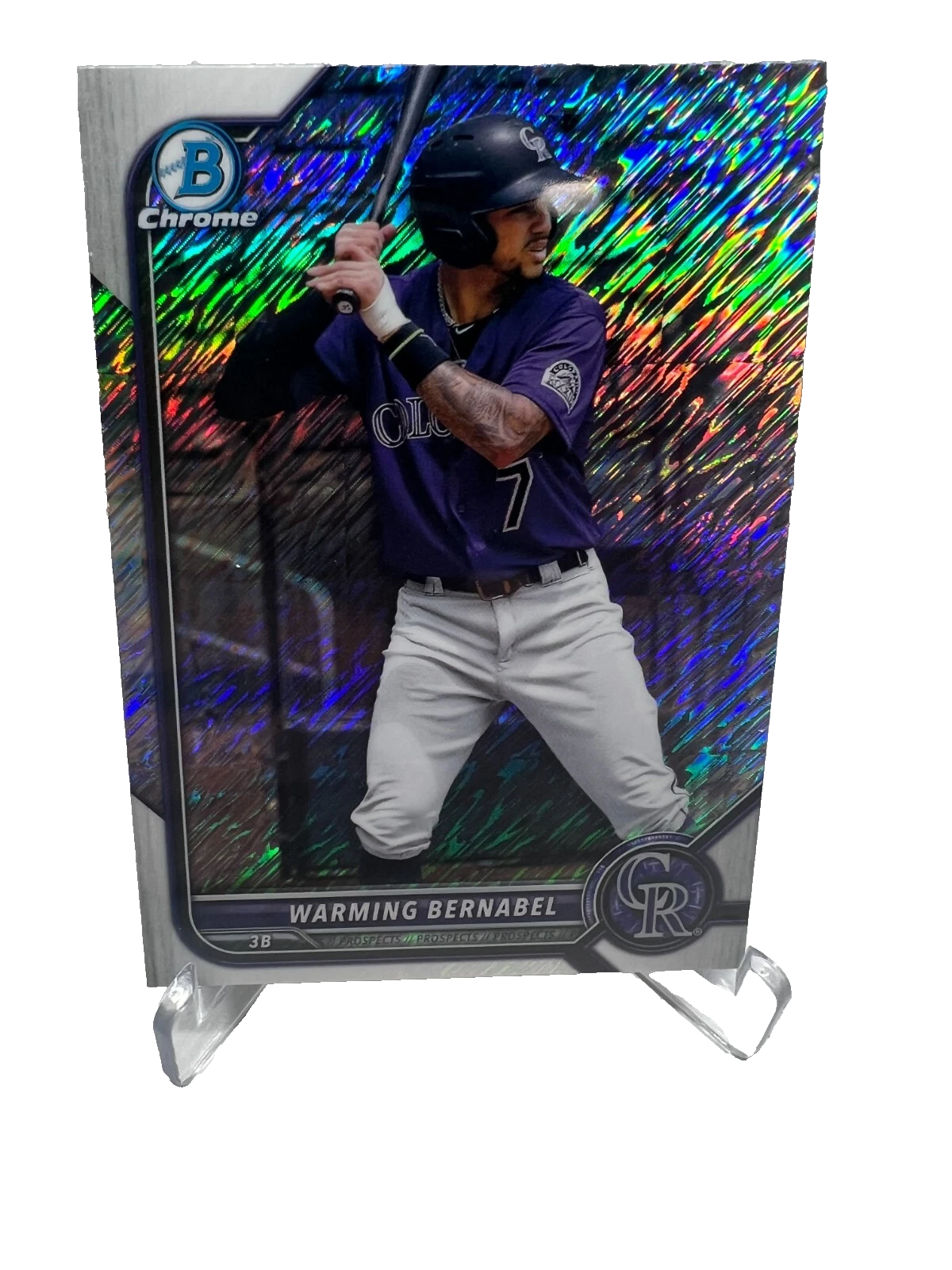 Warming Bernabel 2022 Bowman Chrome Prospect Shimmer Refractor #BCP-188 Rockies