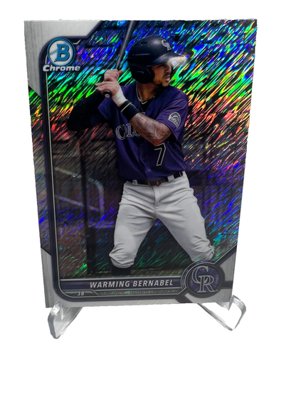 Warming Bernabel 2022 Bowman Chrome Prospect Shimmer Refractor #BCP-188 Rockies