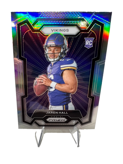 Jaren Hall 2023 Panini Prizm Rookie Variation Silver Prizm RC #337 Vikings