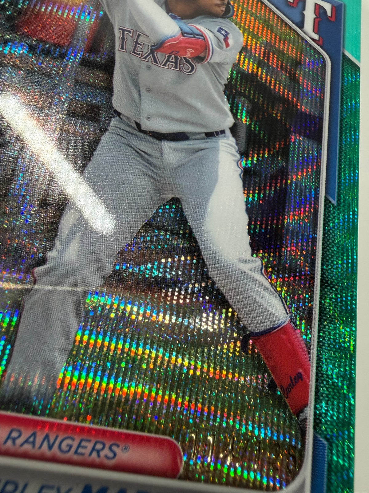 Curley Martha 2024 Bowman Draft Chrome Aqua Wave Refractor /125 #BDC-165 Rangers
