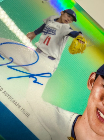 Roki Sasaki 2025 Topps Chrome Platinum Anniversary Aqua Refractor Auto RC /150