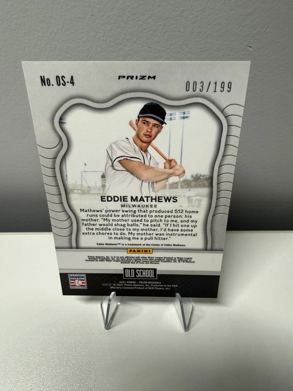Eddie Mathews 2021 Panini Prizm Old School Blue /199 #OS-4 Braves