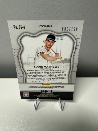 Eddie Mathews 2021 Panini Prizm Old School Blue /199 #OS-4 Braves
