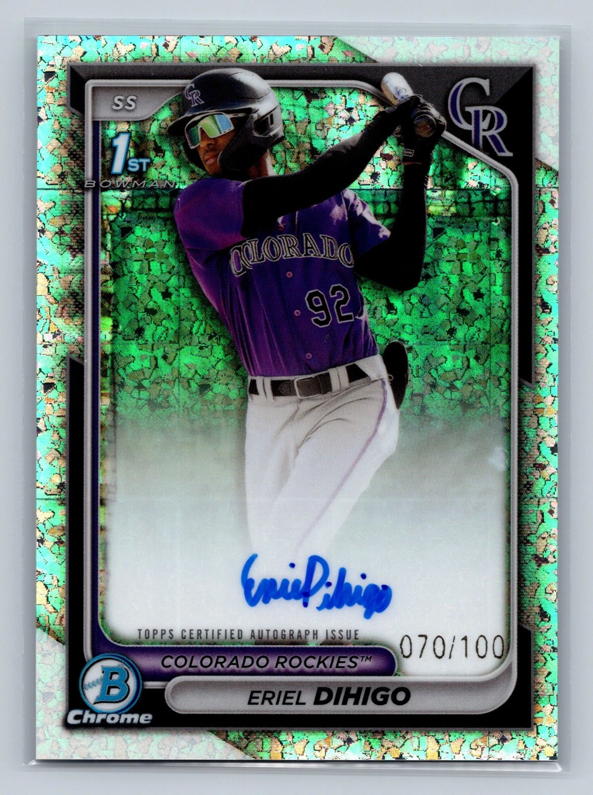 Eriel Dihigo 2024 Bowman Chrome 1st Mini Diamond Refractor Auto /100 #CPA-ED