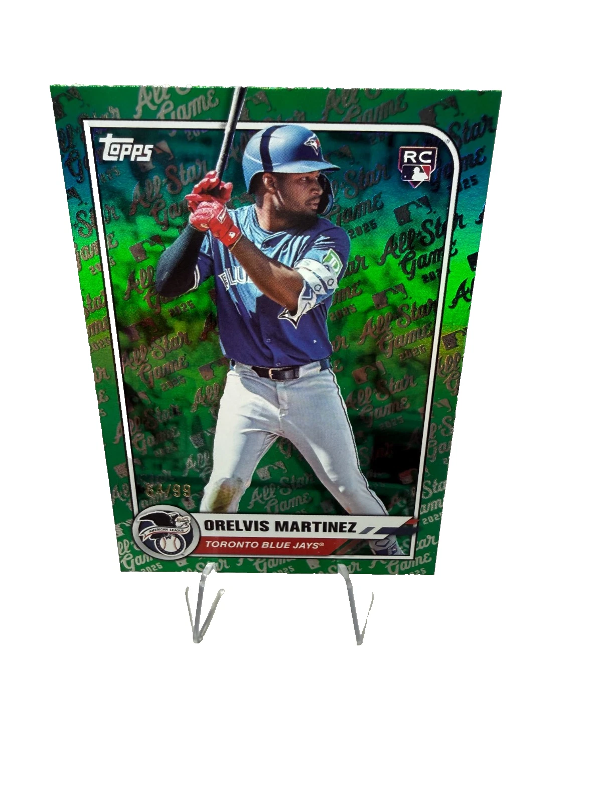 Orelvis Martinez 2025 Topps All-Star Game Green Foil RC /99 #34 Blue Jays