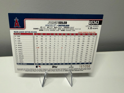 Jorge Soler 2025 Topps Update Series Purple Foil /250 #US343 Angels