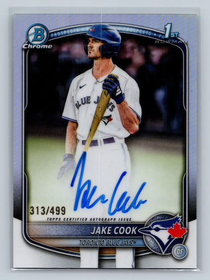 Jake Cook 2025 Bowman Chrome 1st Refractor Auto /499 #CPA-JC Blue Jays