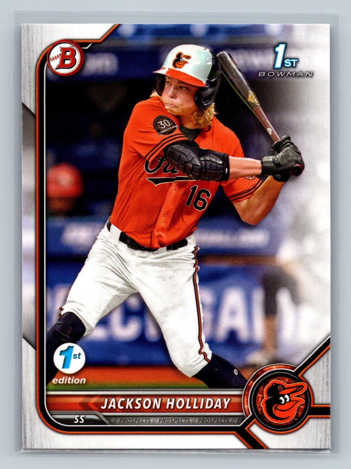 Jackson Holliday 2022 Bowman Draft 1st Edition Paper #BD-168 Orioles