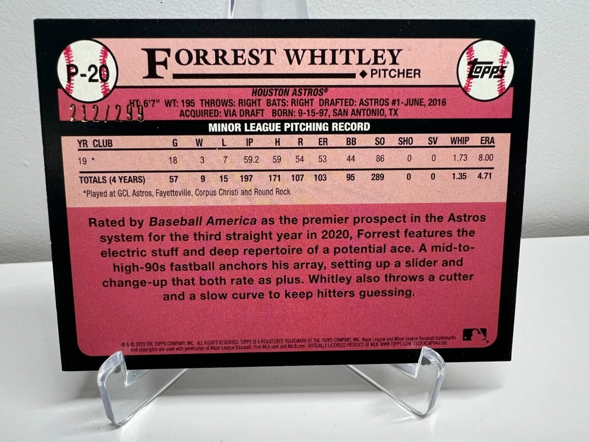 Forrest Whitley 2020 Topps Update Prospects Black /299 #P-20 Astros