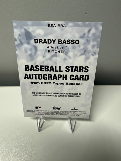 Brady Basso 2025 Topps Series 2 Baseball Stars Auto RC #BSA2-BBA Athletics