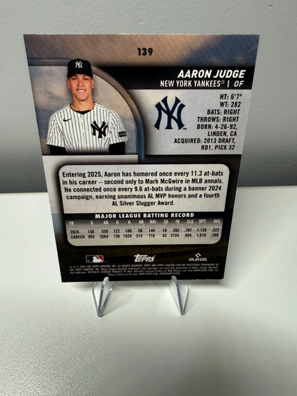 Aaron Judge 2025 Topps Stadium Club Members Only Gold Foil #139 Yankees