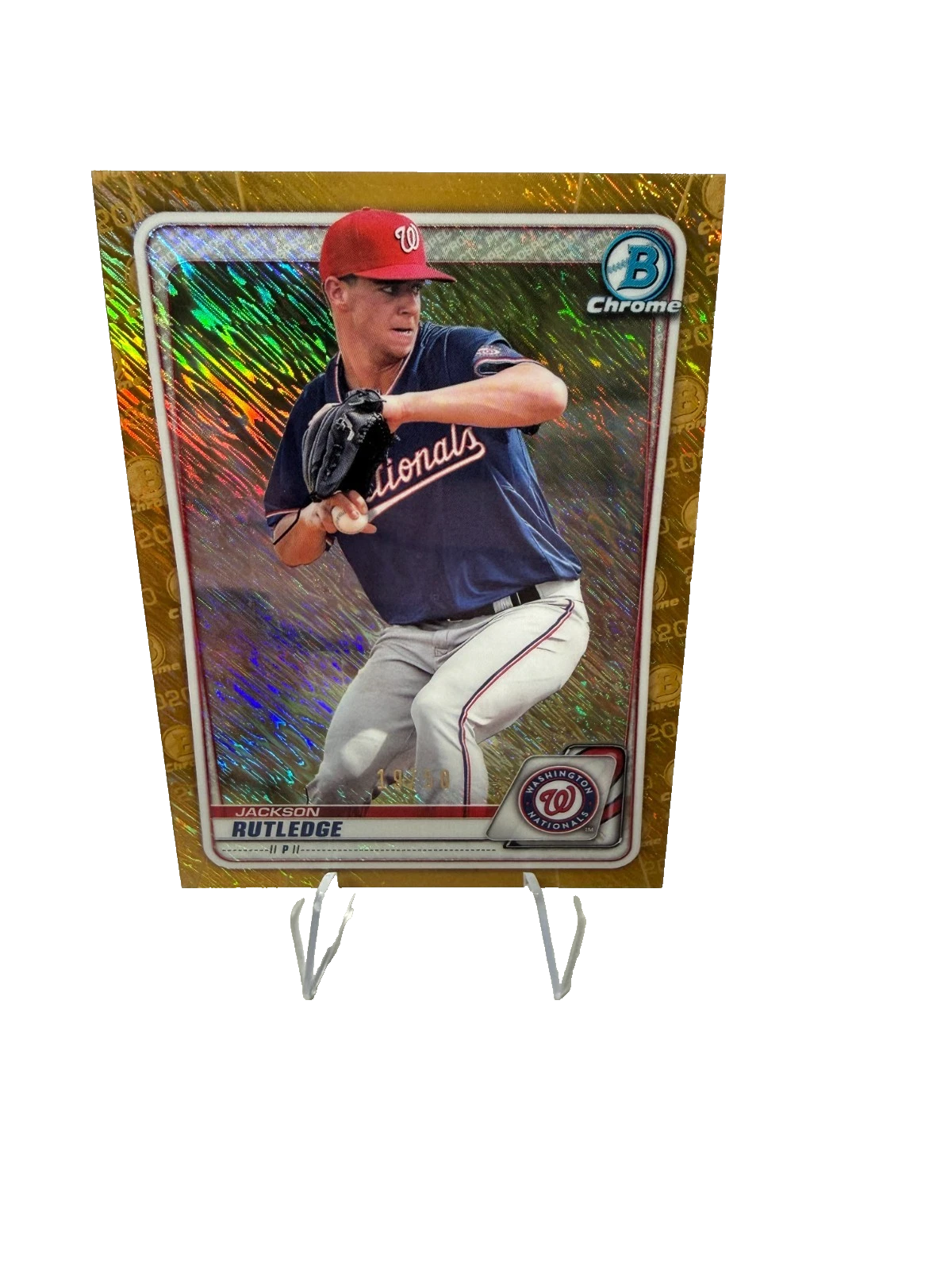 Jackson Rutledge 2020 Bowman Chrome Prospect Gold Shimmer Refractor /50 #BCP-239