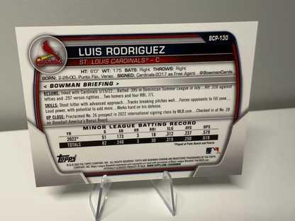 Luis Rodriguez 2023 Bowman Chrome 1st Purple Sapphire /25 #BCP-130 Cardinals