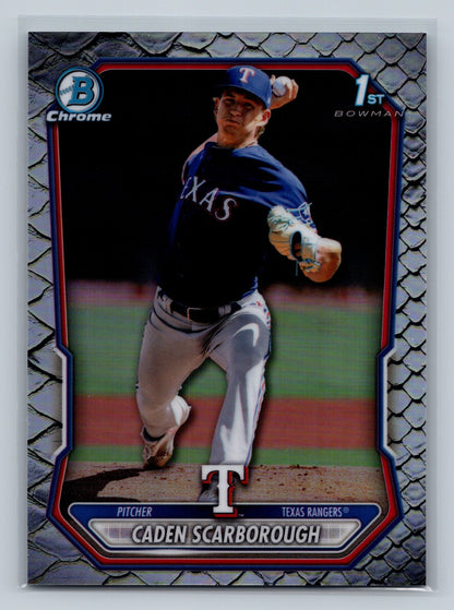 Caden Scarborough 2026 Bowman Chrome 1st Reptilian Refractor #BCP-17 Rangers