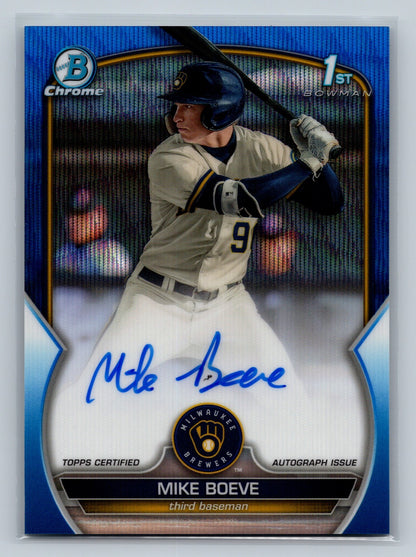 Mike Boeve 2023 Bowman Draft Chrome 1st Blue Wave Refractor Auto /150 #CDA-MB