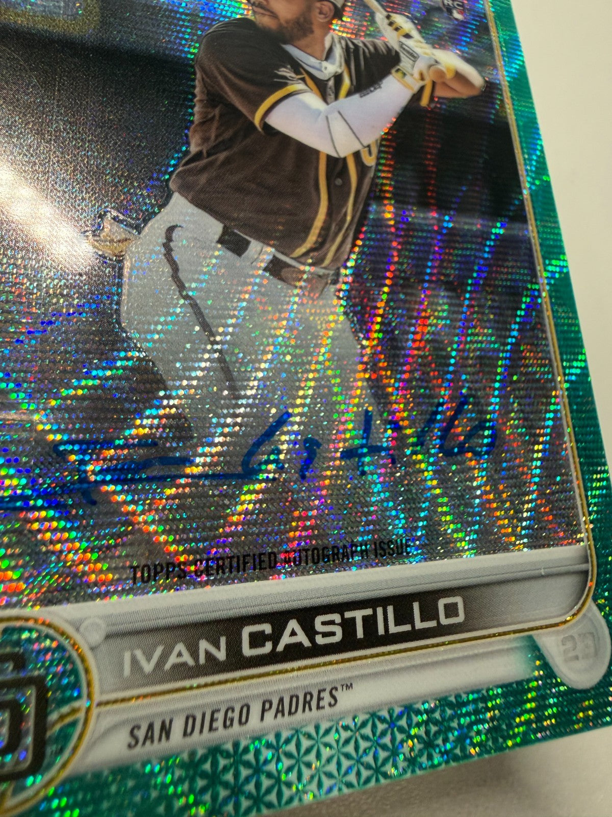 Ivan Castillo 2022 Topps Chrome Aqua Wave Refractor Auto RC /199 #RA-IC Padres