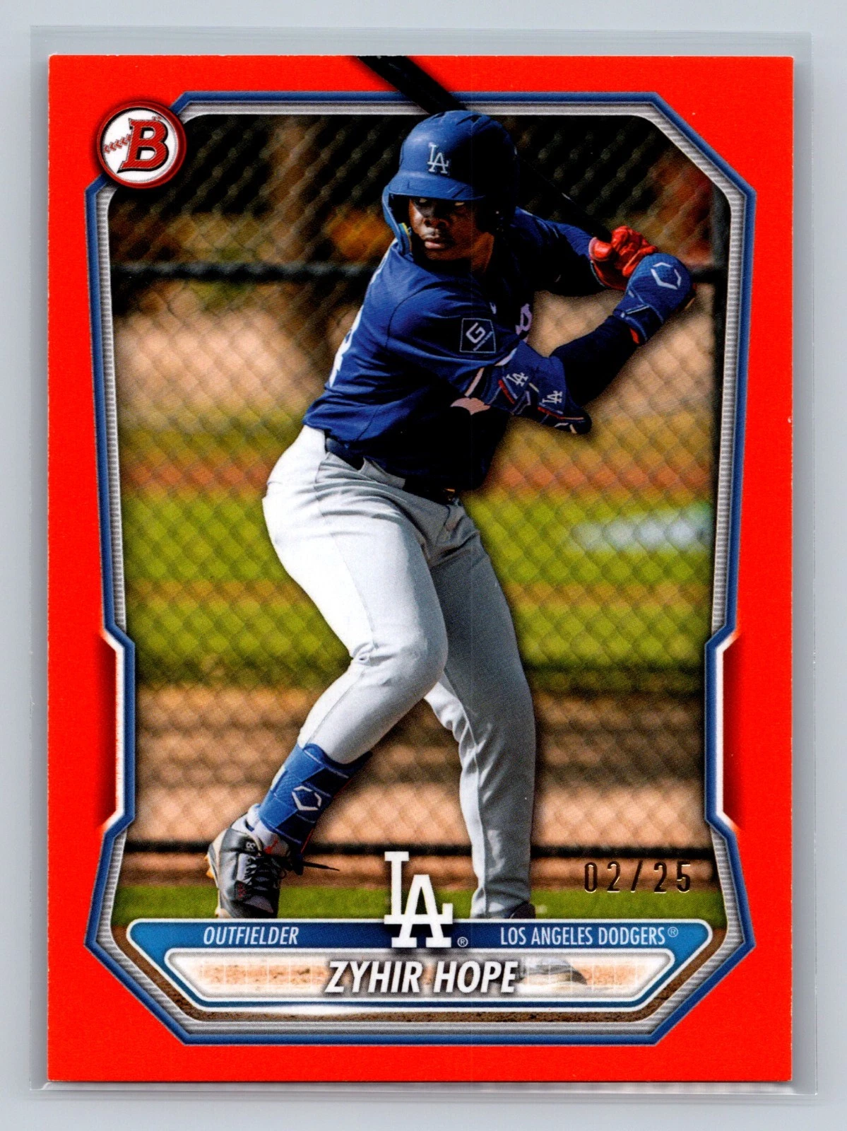 Zyhir Hope 2026 Bowman Prospects Paper Orange /25 #BP-86 Dodgers