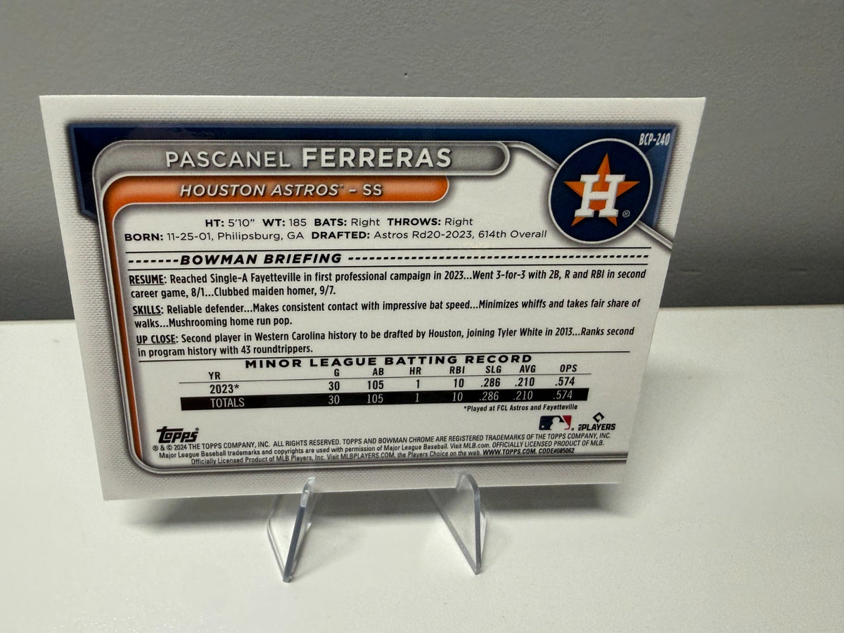 Pascanel Ferreras 2024 Bowman Chrome 1st Blue Reptilian Refractor /150 #BCP-240