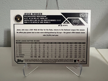 Jesse Winker 2023 Topps Update Jack O' Laterns Halloween Parallel #US319 Brewers
