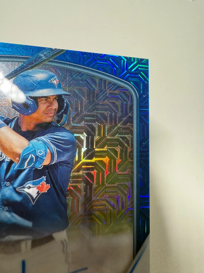 Yhoangel Aponte 2023 Bowman Chrome Mega Box Blue Mojo Refractor Auto /150