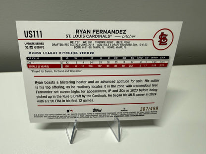 Ryan Fernandez 2024 Topps Update Series Green Foilboard RC /499 #US111 Cardinals