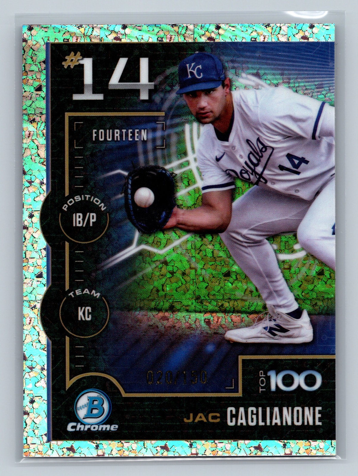 Jac Caglianone 2025 Bowman Scouts Top 100 Mini Diamond Refractor /150 #BTP-14