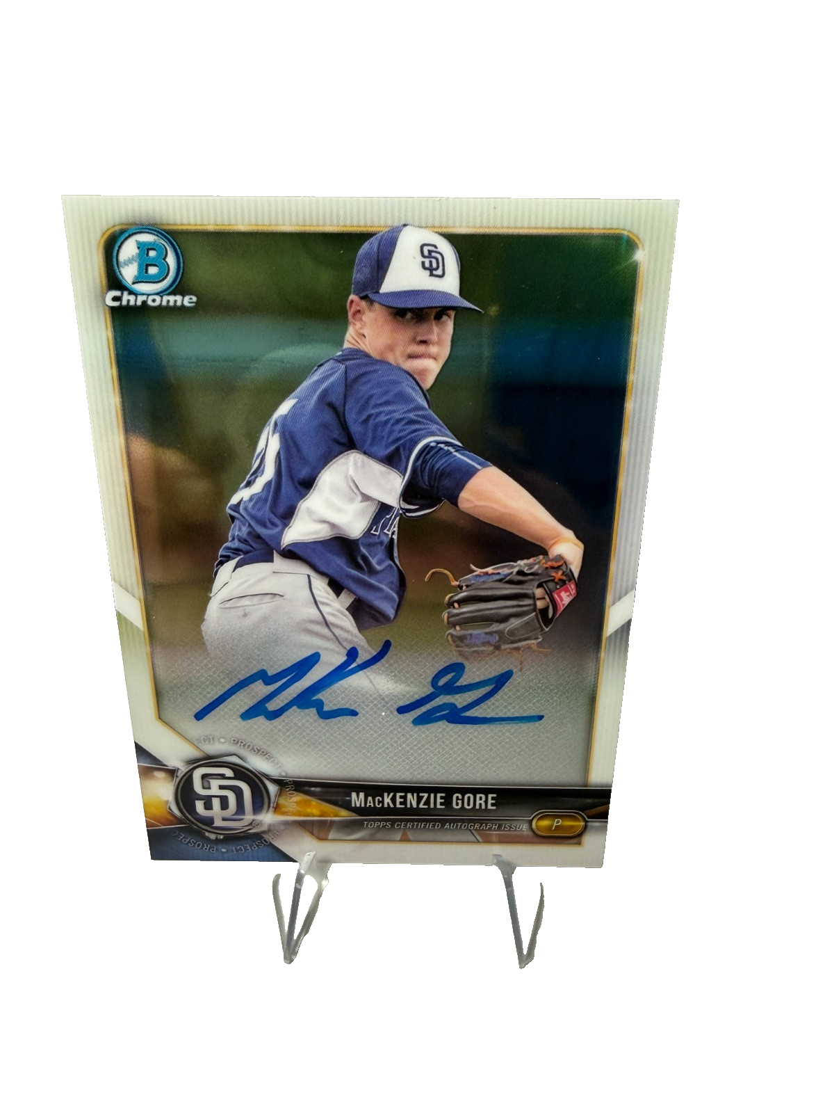 MacKenzie Gore 2018 Bowman Chrome Prospect Auto #CPA-MGO Padres