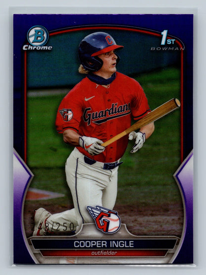 Cooper Ingle 2023 Bowman Draft Chrome 1st Purple Refractor /250 #BDC-85