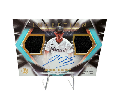 Jacob Berry 2023 Bowman Inception Dual Relic Auto /75 #IADR-JBY Marlins