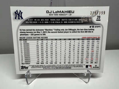 DJ LeMahieu 2022 Topps Chrome Pink Refractor /399 #20 Yankees
